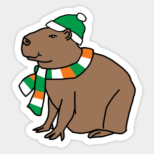 Irish Capybara on St Patricks Day Sticker